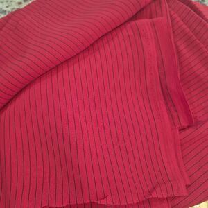 Fabric, Red & Black Striped Polyester Georgette, 45" x 2 yds